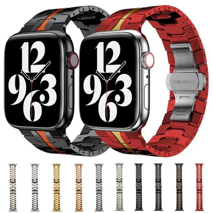 Stainless Steel Butterfly Buckle Band Apple Watch 38-49mm | Syndmart