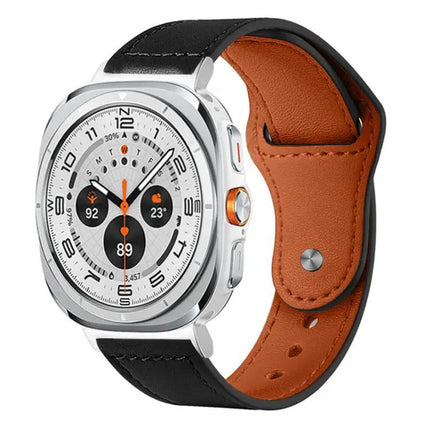 Genuine Leather Rivet Buckle Band For Galaxy Watch Ultra2