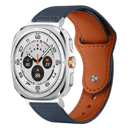 Genuine Leather Rivet Buckle Band For Galaxy Watch Ultra2