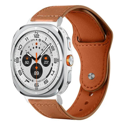 Genuine Leather Rivet Buckle Band For Galaxy Watch Ultra2