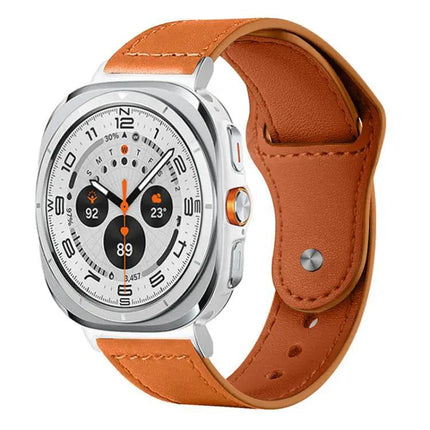 Genuine Leather Rivet Buckle Band For Galaxy Watch Ultra2