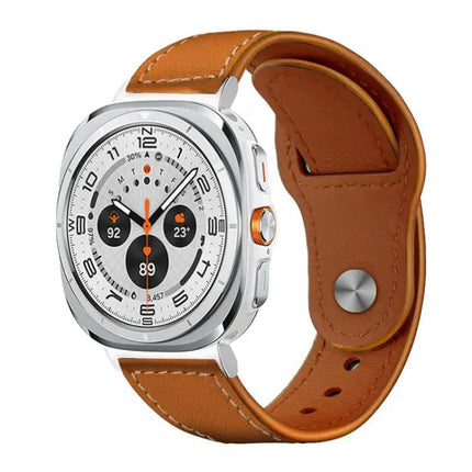 Genuine Leather Rivet Buckle Band For Galaxy Watch Ultra2