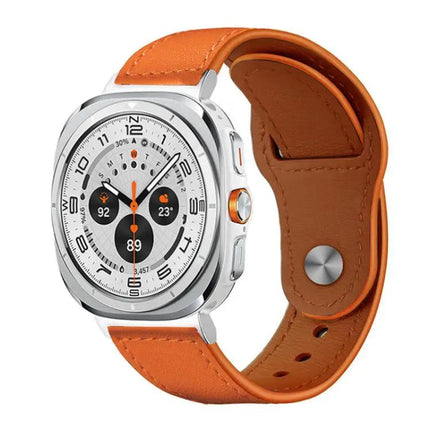 Genuine Leather Rivet Buckle Band For Galaxy Watch Ultra2