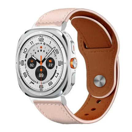 Genuine Leather Rivet Buckle Band For Galaxy Watch Ultra2