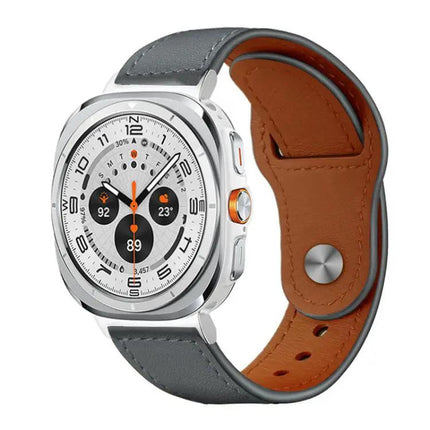 Genuine Leather Rivet Buckle Band For Galaxy Watch Ultra2