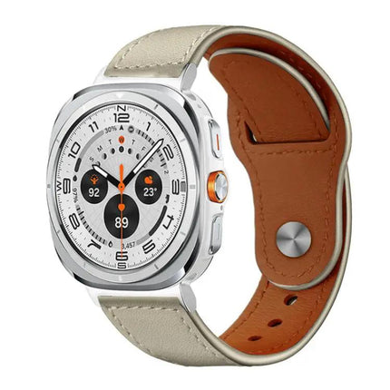 Genuine Leather Rivet Buckle Band For Galaxy Watch Ultra2