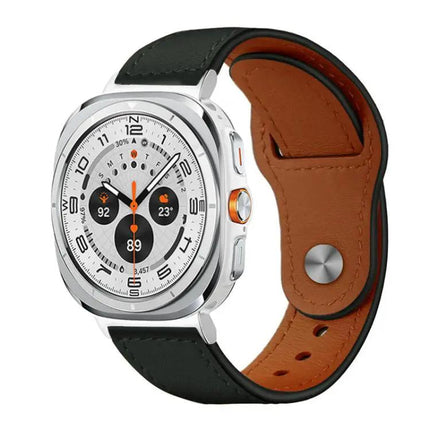 Genuine Leather Rivet Buckle Band For Galaxy Watch Ultra2