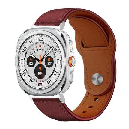 Genuine Leather Rivet Buckle Band For Galaxy Watch Ultra2