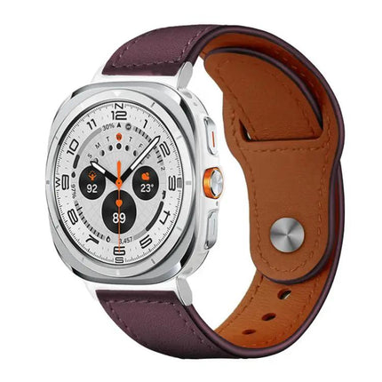 Genuine Leather Rivet Buckle Band For Galaxy Watch Ultra2
