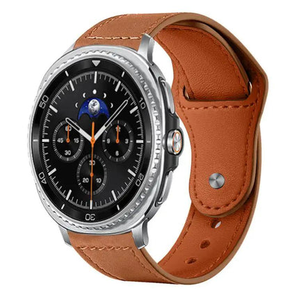 Genuine Leather Rivet Buckle Watch Band For Galaxy Watch 9/8