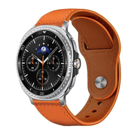 Genuine Leather Rivet Buckle Watch Band For Galaxy Watch 9/8
