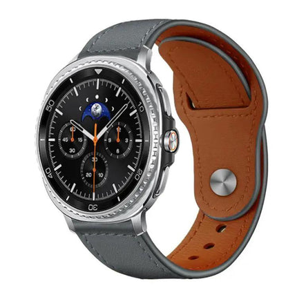 Genuine Leather Rivet Buckle Watch Band For Galaxy Watch 9/8