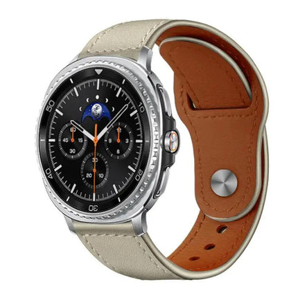 Genuine Leather Rivet Buckle Watch Band For Galaxy Watch 9/8
