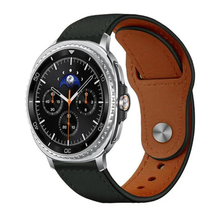 Genuine Leather Rivet Buckle Watch Band For Galaxy Watch 9/8