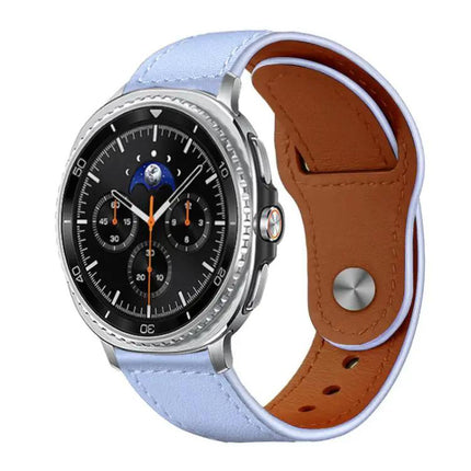 Genuine Leather Rivet Buckle Watch Band For Galaxy Watch 9/8