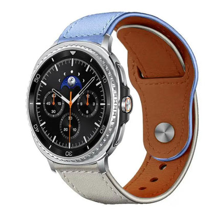 Genuine Leather Rivet Buckle Watch Band For Galaxy Watch 9/8