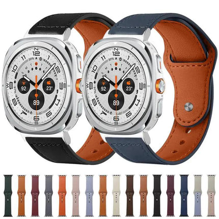 Genuine Leather Rivet Buckle Band For Galaxy Watch Ultra2