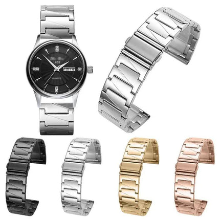 XDfind Stepped Stainless Steel Watch Band 22mm Silver