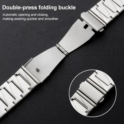XDfind Stepped Stainless Steel Watch Band 22mm Silver