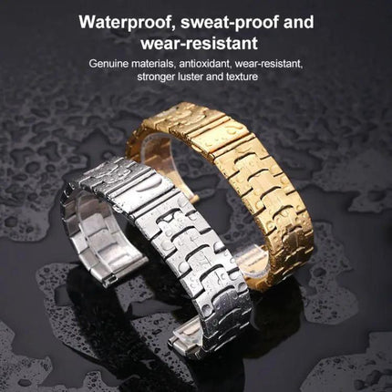 XDfind Stepped Stainless Steel Watch Band 22mm Silver