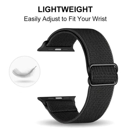 Adjustable Nylon Elastic Apple Watch Band Buckle 41/45mm
