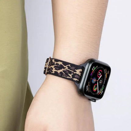 Nylon Elastic Ladder Buckle Band For Apple Watch 38/40/41/42