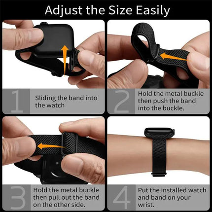 Nylon Elastic Ladder Buckle Band For Apple Watch 38/40/41/42