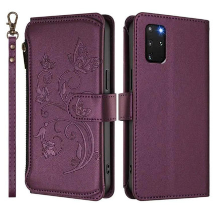 Butterfly Floral Zipper Wallet Phone Case With Card Slots