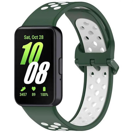 Silicone Breathable Two-Tone Watch Band For Samsung Fit 3