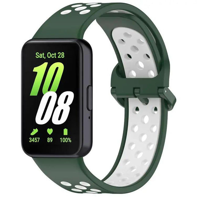 Silicone Breathable Two-Tone Watch Band For Samsung Fit 3 | Syndmart