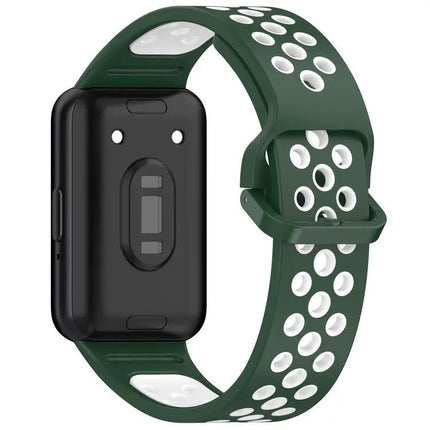 Silicone Breathable Two-Tone Watch Band For Samsung Fit 3