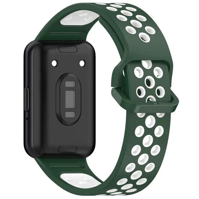 Silicone Breathable Two-Tone Watch Band For Samsung Fit 3 | Syndmart
