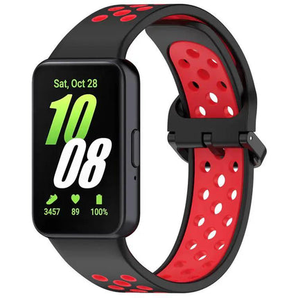 Silicone Breathable Two-Tone Watch Band For Samsung Fit 3