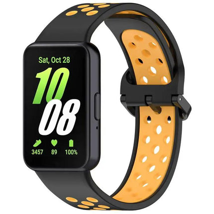 Silicone Breathable Two-Tone Watch Band For Samsung Fit 3