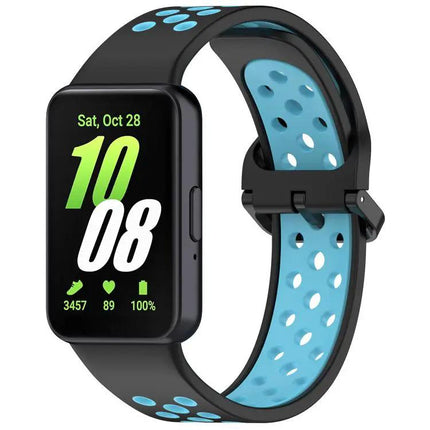 Silicone Breathable Two-Tone Watch Band For Samsung Fit 3