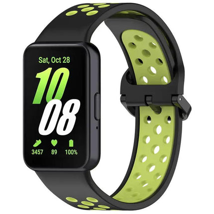 Silicone Breathable Two-Tone Watch Band For Samsung Fit 3