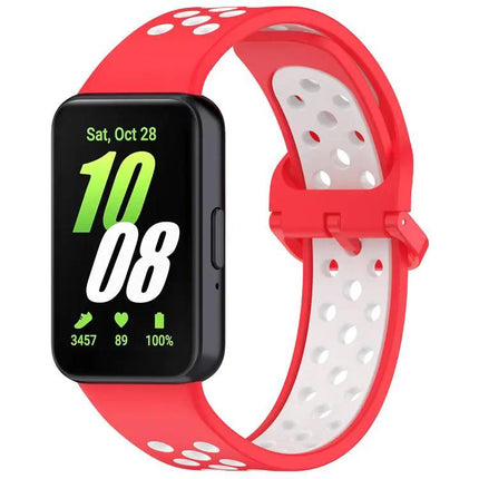 Silicone Breathable Two-Tone Watch Band For Samsung Fit 3