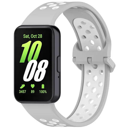 Silicone Breathable Two-Tone Watch Band For Samsung Fit 3