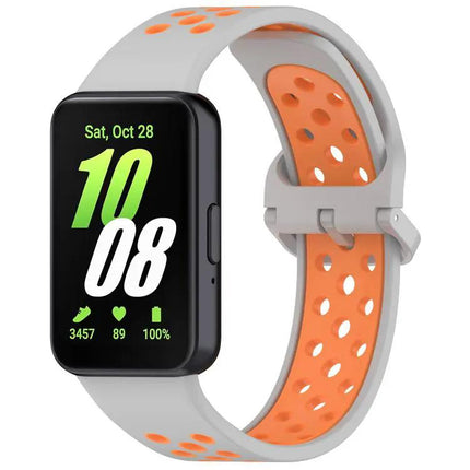 Silicone Breathable Two-Tone Watch Band For Samsung Fit 3