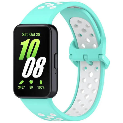 Silicone Breathable Two-Tone Watch Band For Samsung Fit 3