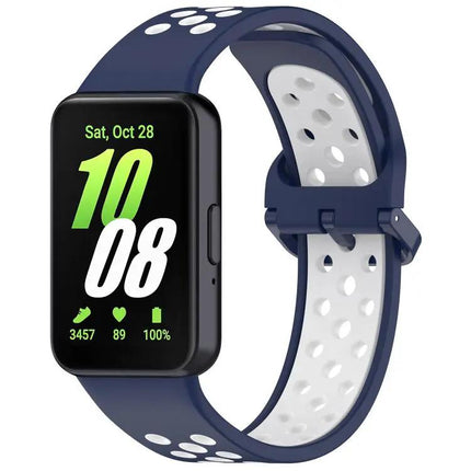 Silicone Breathable Two-Tone Watch Band For Samsung Fit 3