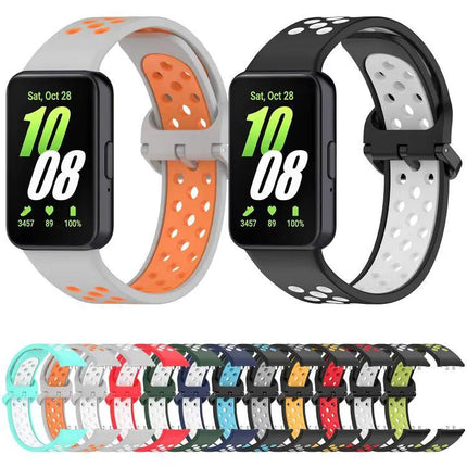 Silicone Breathable Two-Tone Watch Band For Samsung Fit 3