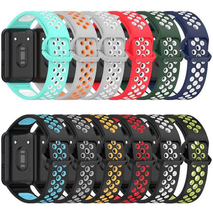 Silicone Breathable Two-Tone Watch Band For Samsung Fit 3