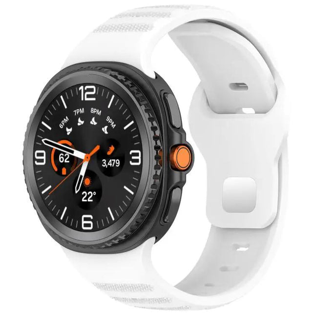 Silicone Watch Band Silver Buckle Dotted For Galaxy Watch9/8 | Syndmart