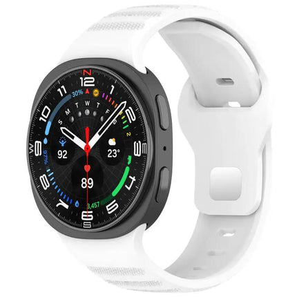Silicone Watch Band Silver Buckle Dotted For Galaxy Watch9/8