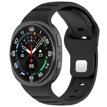 Silicone Watch Band Silver Buckle Dotted For Galaxy Watch9/8