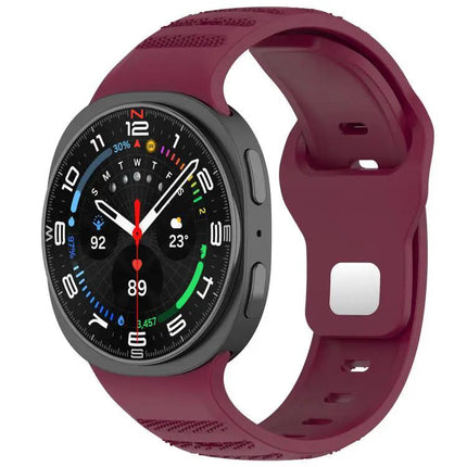 Silicone Watch Band Silver Buckle Dotted For Galaxy Watch9/8