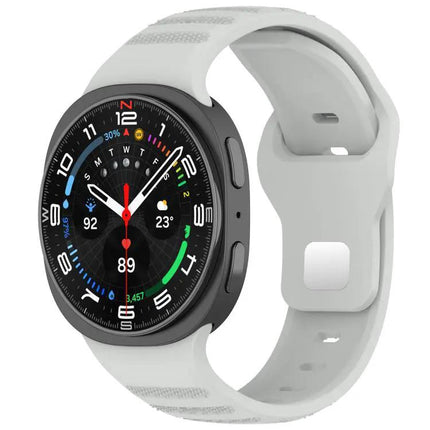 Silicone Watch Band Silver Buckle Dotted For Galaxy Watch9/8