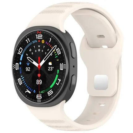 Silicone Watch Band Silver Buckle Dotted For Galaxy Watch9/8