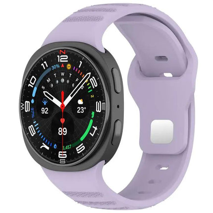 Silicone Watch Band Silver Buckle Dotted For Galaxy Watch9/8